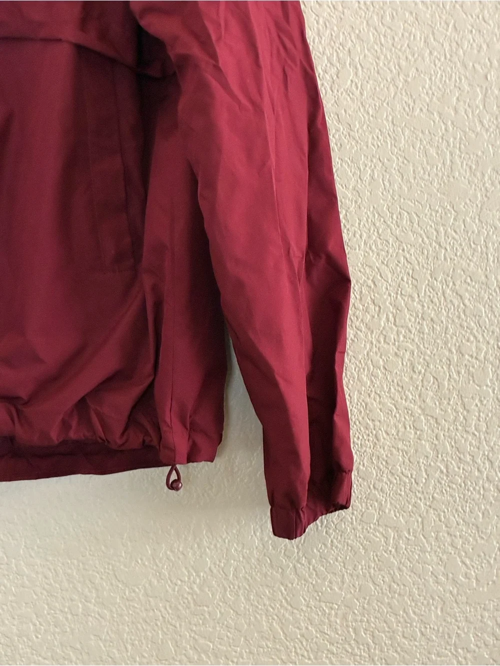 Athletic Works | Burgundy lightweight hooded zip front windbreaker jacket large